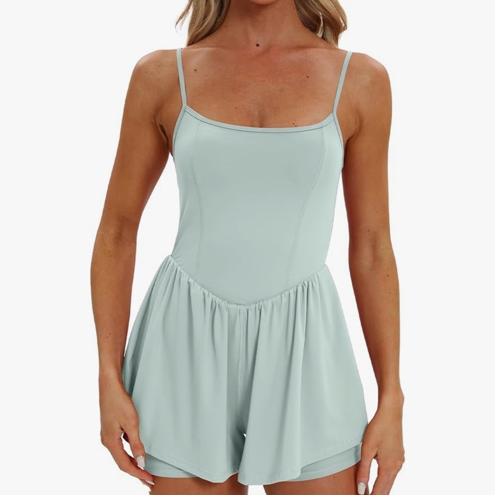 Women's Light Blue Athletic Romper